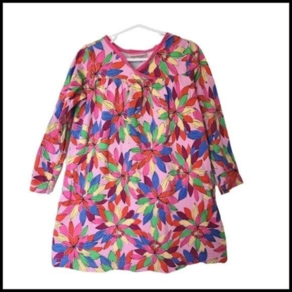Hanna‎ Andersson Dress Floral Print Long Sleeve  size 110 size 5 Years - Picture 1 of 6